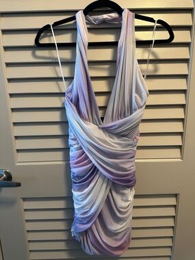 Zara Halter Ruched Mini Dress